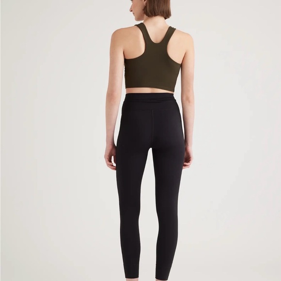 Quince Ultra Form High Neck Cropped Tank in Smokey Olive Size Small - Picture 2 of 4